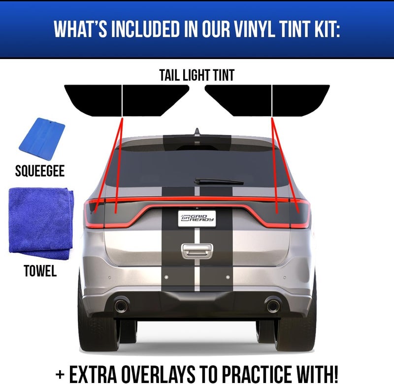 GRIDREADY Fits 2014-2024 Dodge Durango Tail Light Tint Kit. Dark black smoke vinyl taillight overlay accessories. - Image 5